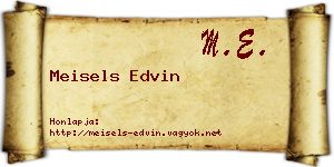 Meisels Edvin névjegykártya